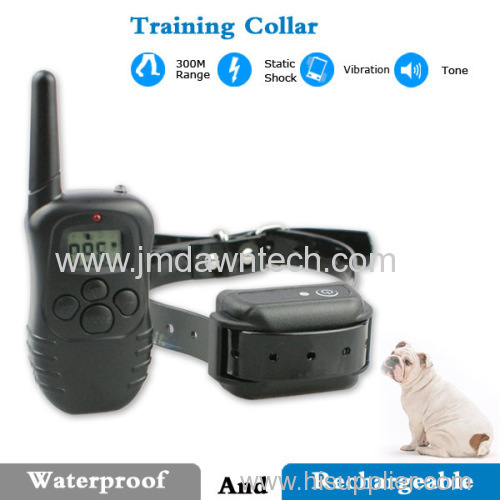 Rechargeable Electric Remote 300 Meters Control Static Shock Vibrating Big Dog Training Collar with Adjustable TUP strap