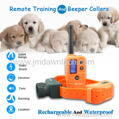 500M Rechargeable Pet Collar Trainer System 5-modes LCD 9LV for smart dog