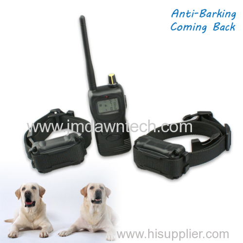 1000M Remote Control Electronic Shock No Bark Vibrating Dog Training Collar for 2 Dogs
