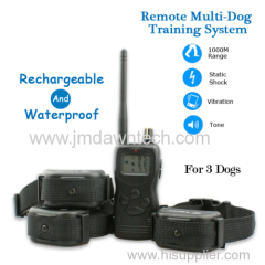 3 Dog 0-99LV Tone Static Shock Bark Control 1000 meters Remote Control Barking