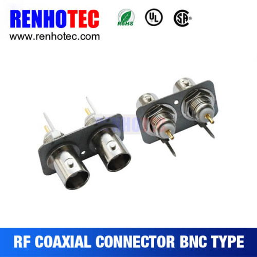 cheap price rohs UL certificated pcb mount use straight female dual bnc connector