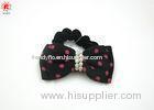 Trendy Elastic Black Velvet Hair Bow Scrunchies For Girls And Kids