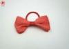 Fashionable Girls Red Fabric Small Elastic Hair Band With Bowknot