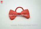 Fashionable Girls Red Fabric Small Elastic Hair Band With Bowknot