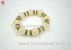 Customized Cute Beige Girls Charm Glass Bead Bracelets / Jewelry Charm Bracelets