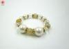 Engagement Girls White Pearls Bead Charm Bracelet With Crystal