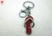 Antique Metal Red Shoe Keychains Custom Printed Key Ring Holders