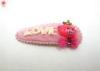 Pink Decorative Fabric Hair Clips Kids Hair Barrettes For Thick Hair