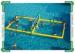 Yellow Inflatable Water Volleyball Court / Floating Volleyball Court