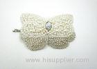 Pretty White Pearls Bridal Beaded Hair Clip For Wedding / Gift