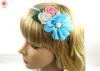 Beautiful Hair Accessories Blue Metal Flower Girl Hair Bands With Bows
