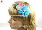 Beautiful Hair Accessories Blue Metal Flower Girl Hair Bands With Bows