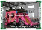 Pink Inflatable Obstacle Course Bouncy Castles Cinderella Carriage