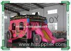 Pink Inflatable Obstacle Course Bouncy Castles Cinderella Carriage