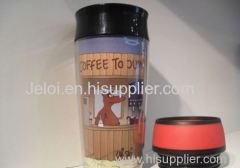 450ml/16OZ PP plastic inner AS plastic outer outdoor thermal mug sport bottle