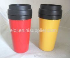 450ml promotion double plastic coffee mug cup