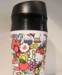 promotion gift 15OZ/450ml double plastic thermos coffee cup drinking cup travel mug bottle