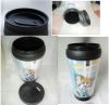 450ml promotion double plastic thermos mug cup