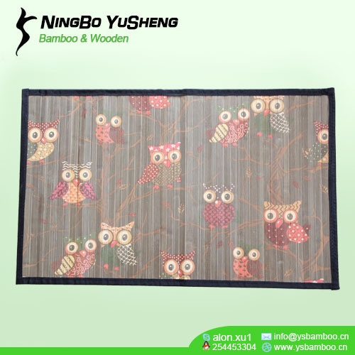 High quality printing design handmade bamboo rug