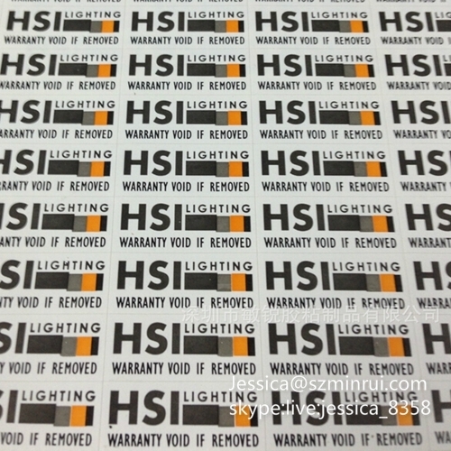 Custom Adhesive Anti-tamper Security Seal Sticker Self Destructive Vinyl Warranty Void If Removed Stickers