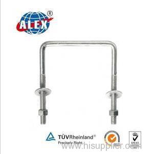 Low Carbon Steel Square Bend U-Bolt with 3/8-16 Thread Hot Dipped Galvanized Finish