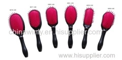 Black color with red pad cushion Plastic Professional Hairbrush