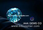 Certified Blue Round Moissanite 1ct 6.5mm International VVS1