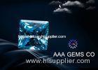 Blue Colored Moissanite Princess Square Cutting Shape In Size 5MM