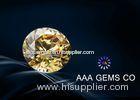 VVS1 Round Yellow Colored Moissanite 6.5 MM 1 Carat 4 Carat