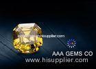 VVS1 Colored Asscher Cut Moissanite 9mm Synthetic Moissanite Yellow