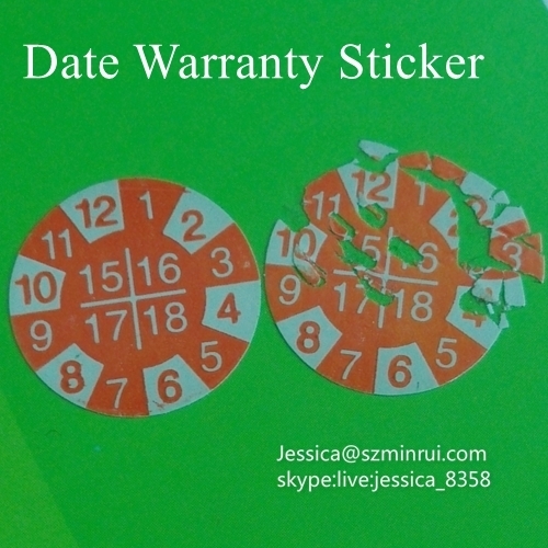 Custom Destructible Security Eggshell Paper Sticker Anti-fake Self Adhesive Fragile Warranty Sticker Label