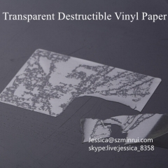 Custom Any Design Printing Destructible Vinyl Transparent Label Sticker Round Non-removable Clear Sticker