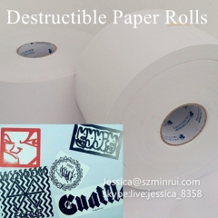 Quality Assurance Self Adhesive Eggshell Sticker Material Security Destructive Warranty Sticker Paper Material Roll