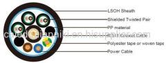 1x RG11 + 3x2.5 Power Cable + 3x1x2x22AWG Data Pairs Unarmoured PVC Sheathed Composite Cable