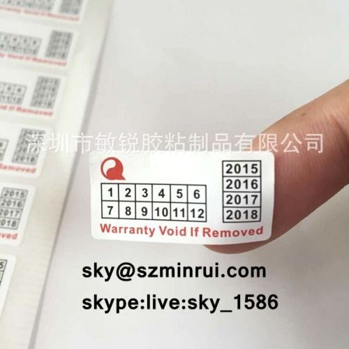 date warranty sticker/quality warranty sticker/one time use sticker