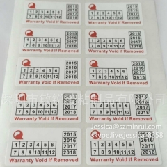 Hot Sale Custom Destructible Self Adhesive Vinyl Label Tamper Proof Fragile Paper Warranty Void Screw Label