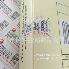 Custom Logo Printed Tamper Evident Warranty Sticker Security Self Destructive Adhesive Seal Labels