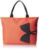 300D Polyester Ladies Shoulder Bags Orange / Leisure Shopping Tote Bag With Wristlet