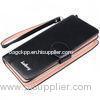 Multi - Function Zip Pouch Wallet Women Fashion PU Wristlet Black Clutch Bag