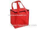 Travel Picnic Cooler Bag Non Woven Insulated Lunch Totes Red Alumium Liner