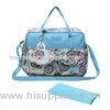Fashionable Diaper Bags Blue Floral Top Handle With Diaper Pad All Over Print