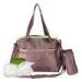 Versatile Baby Stroller Diaper Bag Brown Adjustable Shoulder Strap 3 in one