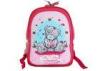 Red Polyester Backpack 1C 36CM School Bag For Young Girls With Reflective Tape