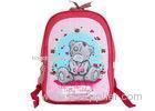 Red Polyester Backpack 1C 36CM School Bag For Young Girls With Reflective Tape