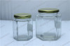 glass food jar with metal jar glass candy jar