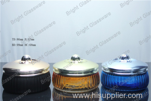 custom colored luxury glass jar with lid