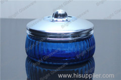 custom colored luxury glass jar with lid