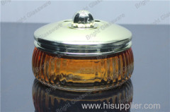 custom colored luxury glass jar with lid