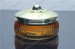 custom colored luxury glass jar with lid