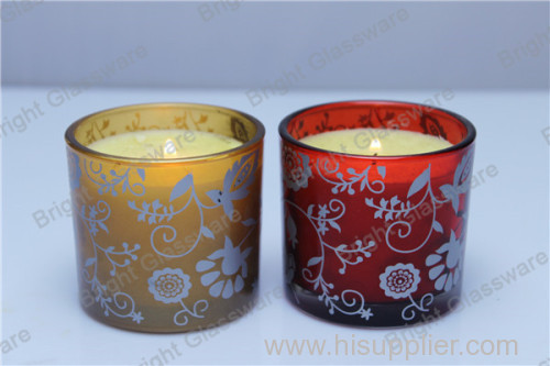 OEM available custom logo glass candle holder